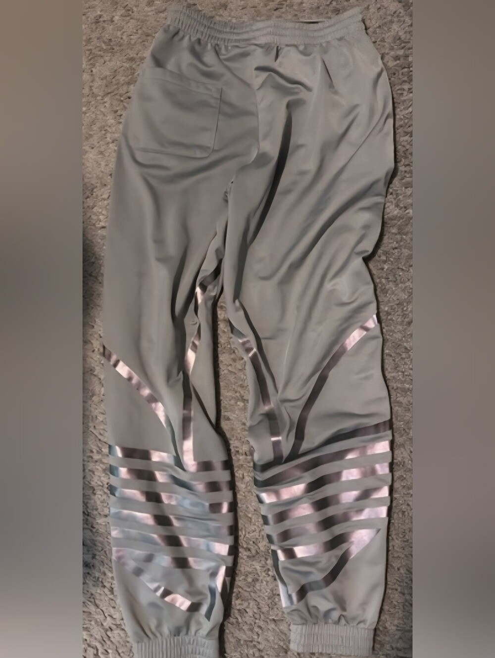 Adidas Women’s Gray Track Pants with Purple Accent - Picture 2 of 5